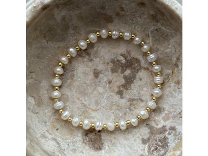 Náramek - Pearls & Gold Large