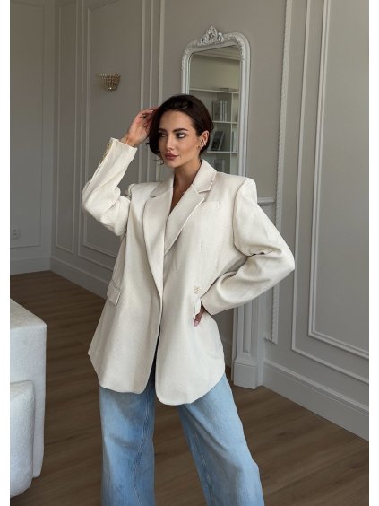 Béžové bavlněné sako Nonchalant