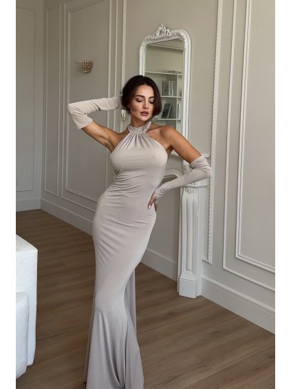 Uplé béžové šaty Royal