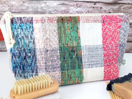 Szőttes kockás női neszesszer - pipere tárolásra