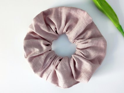 Fáradt rózsaszín természetes len hajgumi