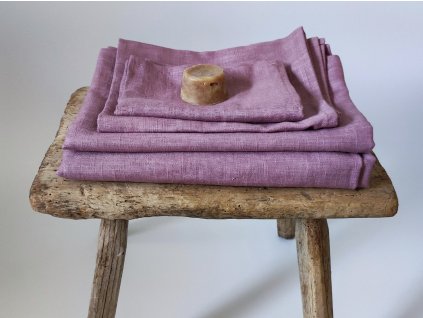 4db-os mályva lenvászon törölköző garnitúra