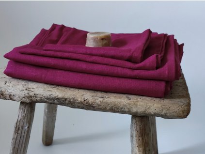 bordós piros természetes len törölköző garnitúra