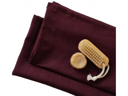 Bordó lenvászon kéztörlő arctörlő párban 35x60cm