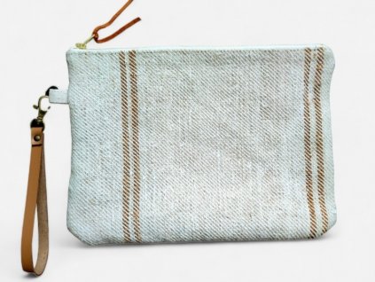 itt ott barna csíkos régi vászonból készült neszesszer