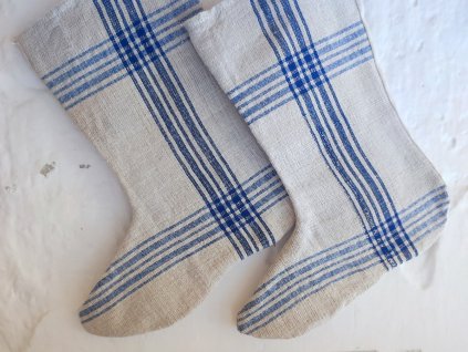 kék vintage karácsonyi zokni