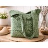 textil lenvászon shopper táska zöld színű