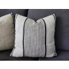feket csíkos európai lenvászon párnahuzat
