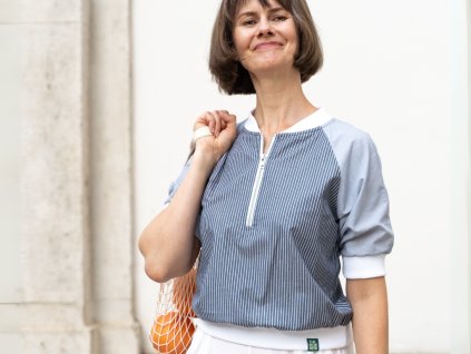 329 damsky bluzon edice 2 sedo bily s prouzkem vel 38