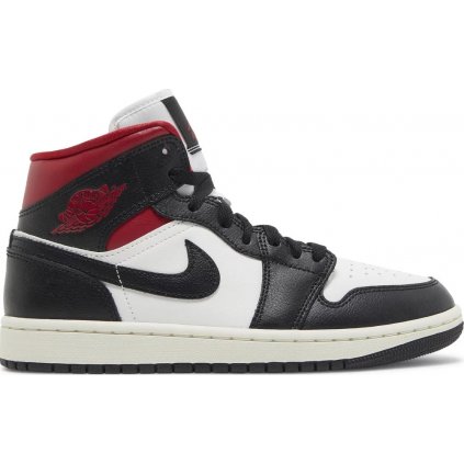 JORDAN 1 MID BLACK GYM RED (W)