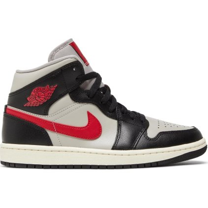 Jordan 1 Mid Black College Grey Gym Red (W) BQ6472-060: Stylová Kontrastní Kombinace pro Dámy