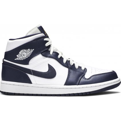 JORDAN 1 MID WHITE METALLIC GOLD OBSIDIAN