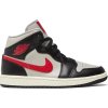 Jordan 1 Mid Black College Grey Gym Red (W) BQ6472-060: Stylová Kontrastní Kombinace pro Dámy