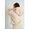 Dámska oversize mikina z hrubej bavlny s kapucňou "Fluffy" sand