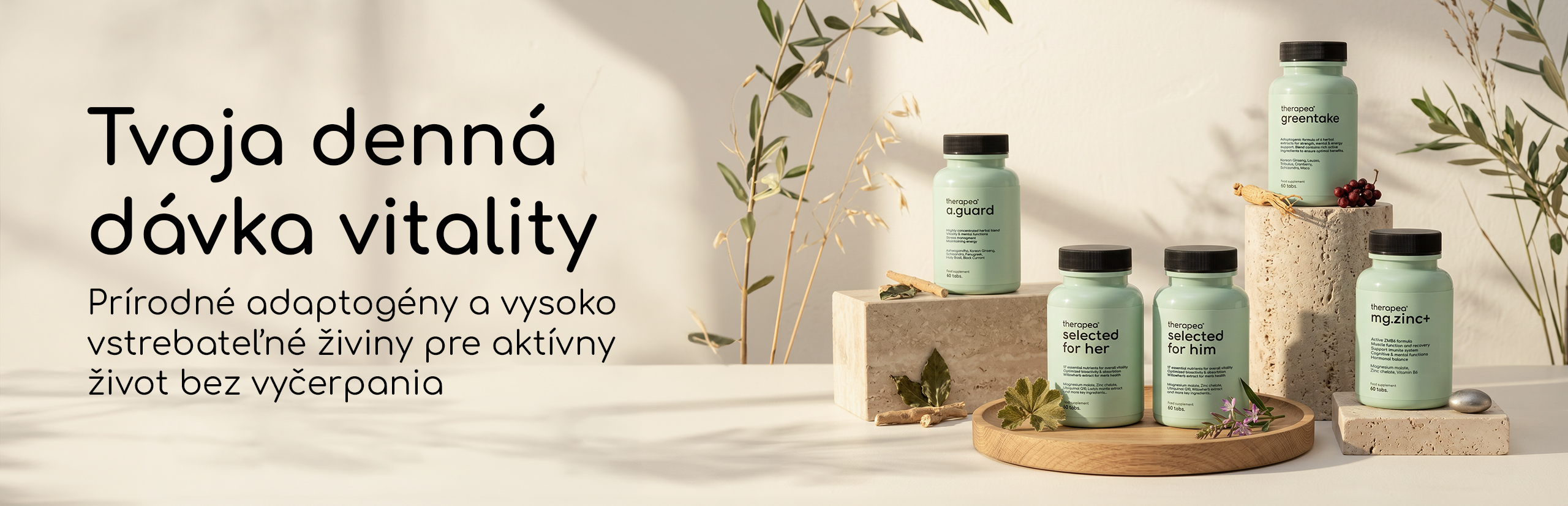 Therapea - Adaptogénne zmesi, vitamíny a minerály navrhnuté pre každodennú vitalitu a regeneráciu