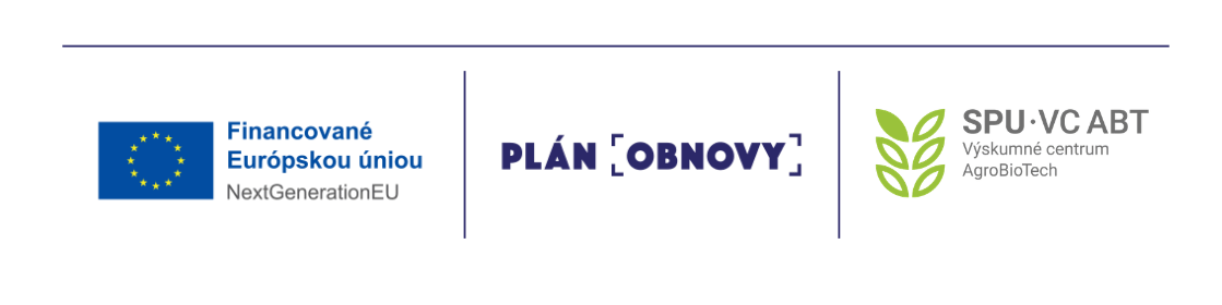 Financované Európskou úniou – NextGenerationEU. Plán obnovy. SPU – Výskumné centrum AgroBioTech.
