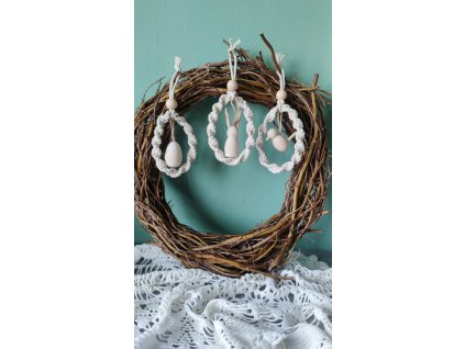 Velikonoční macramé ozdoby sada 3ks