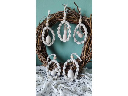 Velikonoční macramé ozdoby sada 5ks