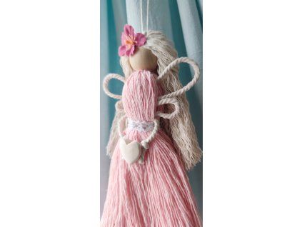 Andělka Růženka  Ručně vyráběný, v dárkovém balení, přírodní dekorace do interiéru