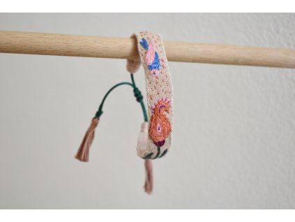 Romantica - náramek s květinou a ptáčkem