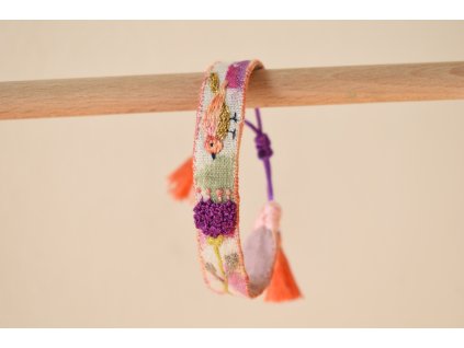 Romantica - náramek s květinou a ptáčkem