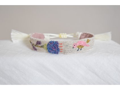 Romantica - náramek s květinou a ptáčkem