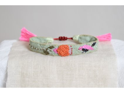 Romantica - náramek s květinou a ptáčkem