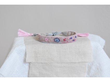 Vyšívaný náramek #7 evil eye