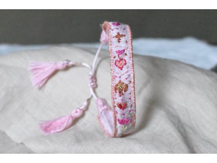 Vyšívaný hedvábný náramek #02