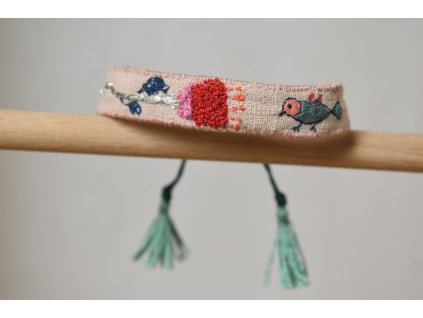 Romantica - náramek s květinou a ptáčkem