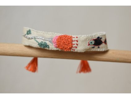 Romantica - náramek s květinou a ptáčkem