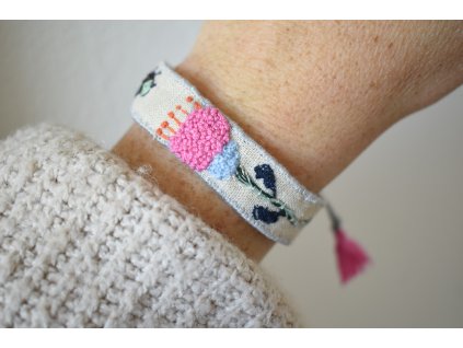 Romantica - náramek s květinou a ptáčkem