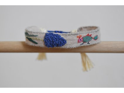Romantica - náramek s květinou a ptáčkem