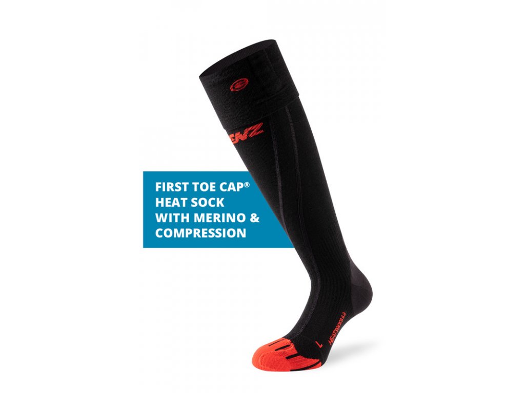 Vyhřívané ponožky LENZ Heat Socks 6.0 Toe cap MERINO COMPRESSION - THERM-IC