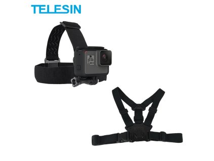 TELESIN Chest Belt Head Strap Mount for GoPro Hero 8 7 6 Hero 5 4 3