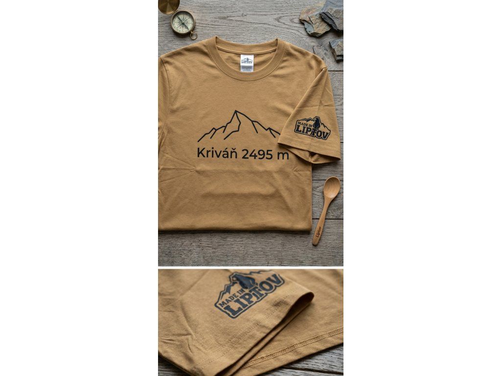 Tričko Kriváň 2495 m – Heritage Edition (Piesková)