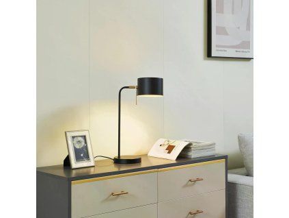 Stolní lampa Lindby Kaida, černá, kov