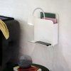 Nástěnné světlo Roomi s policí a USB, bílá