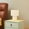 Stolní lampa Lindby Jone, bílá, textil, 30 cm, E27
