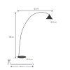 Lindby lampa Triangolo, černá, výška 195 cm, kov E27
