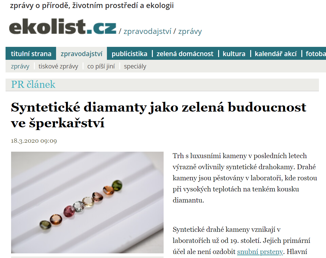 Syntetické diamanty jako zelená budoucnost ve šperkařství