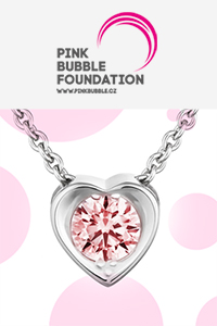 Přívěsek Pure Love z bílého zlata s růžovým diamantem