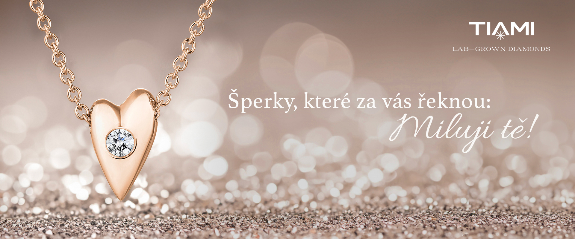 Valentýn 2024 - Přívěsek z růžového zlata s lab-grown diamantem  Cute Heart