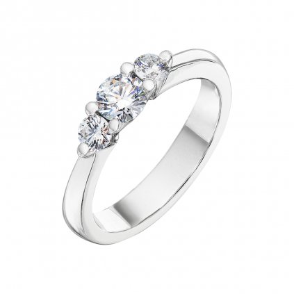 Prsten z bílého zlata s diamanty Pure Line 3