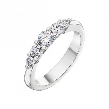 Prsten z bílého zlata s diamanty Pure Line 5