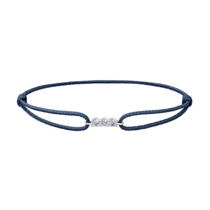 Provázkový náramek Pure Line 3 z bílého zlata s diamanty