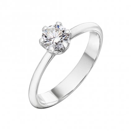 Prsten z bílého zlata s diamantem Harmony