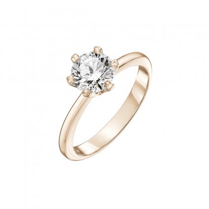 Prsten z růžového zlata s diamantem Fortuna