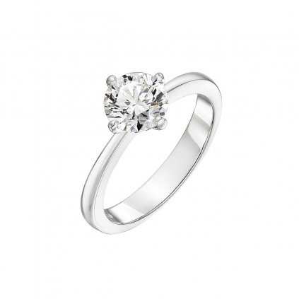 Prsten z bílého zlata s diamantem Charm
