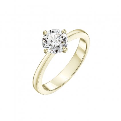 Prsten ze žlutého zlata s diamantem Charm